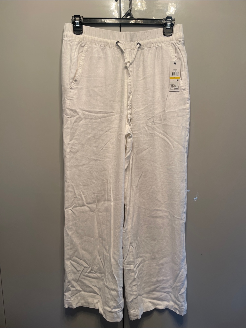 DKNY White Drawstring Lounge Joggers